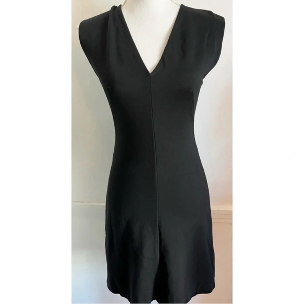 Everlane • The Sleeveless V-Neck Flare Dress in Black